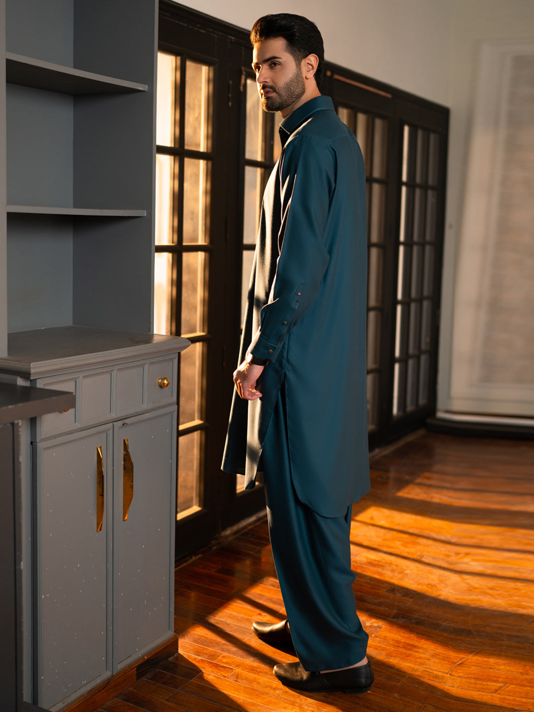Teal Cut & Sew Kameez Shalwar - ALWA-KS-635