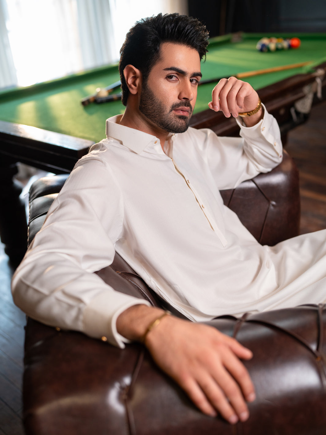 White Plain Kameez Shalwar - ALWA-KS-636
