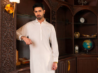 White Plain Kameez Shalwar - ALWA-KS-636