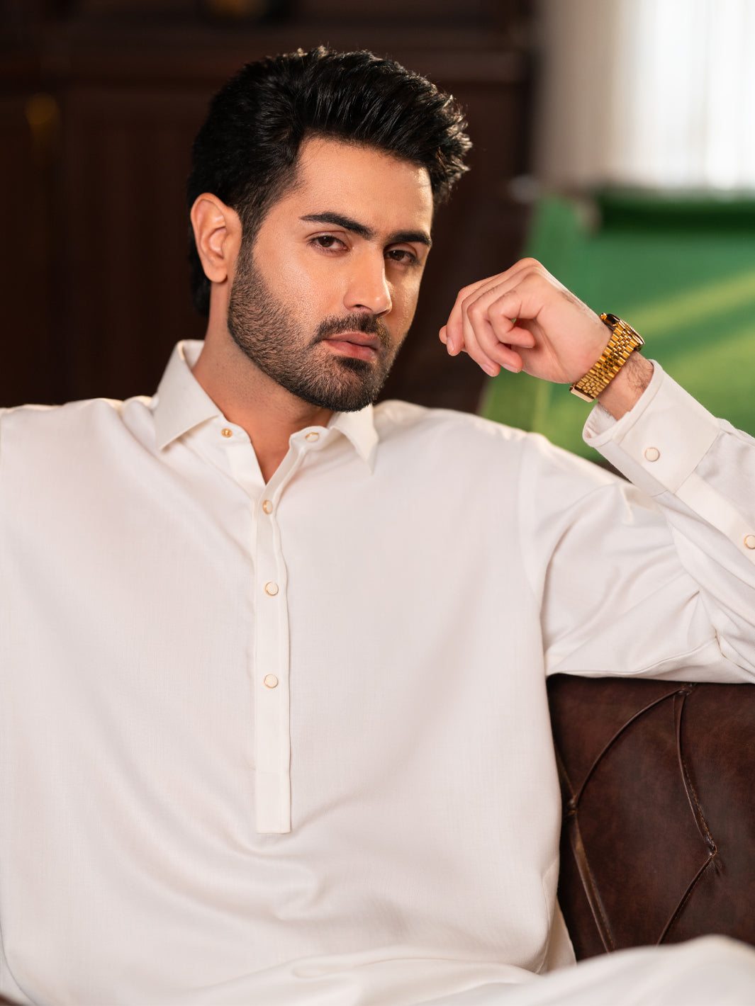 White Plain Kameez Shalwar - ALWA-KS-636