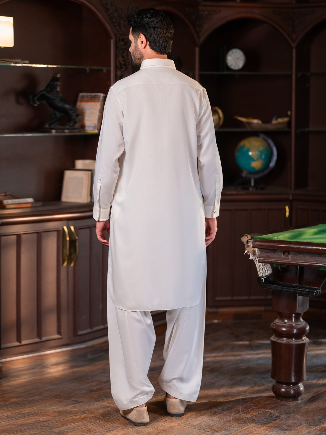 White Plain Kameez Shalwar - ALWA-KS-636