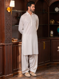 White Plain Kameez Shalwar - ALWA-KS-636