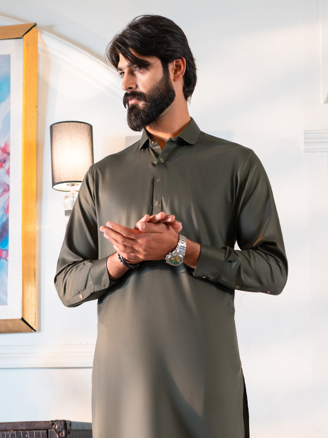 Olive Cut & Sew Kameez Shalwar - ALWA-KS-637A