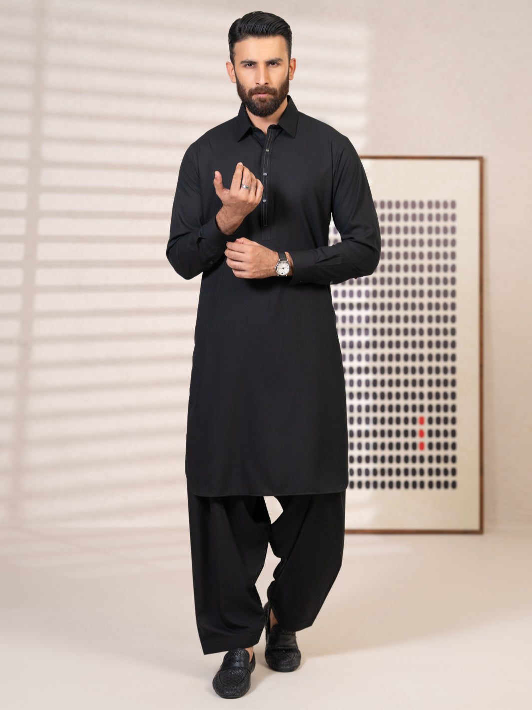 Black Kameez Shalwar - ALWA-KS-642