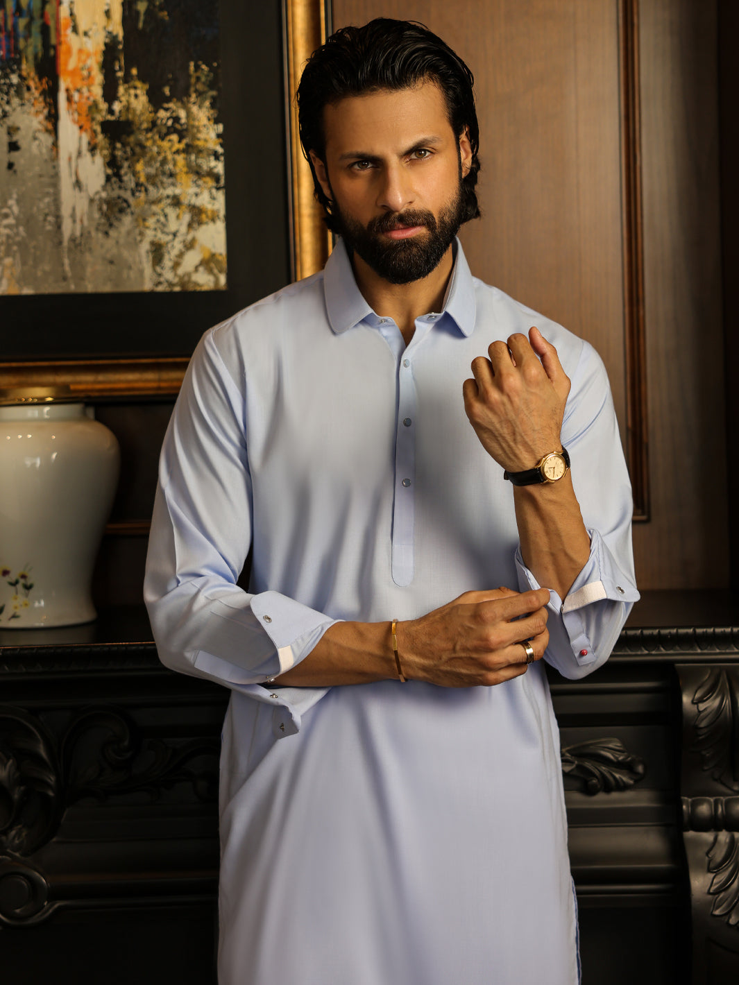 Light Blue Kameez Shalwar - ALWA-KS-643