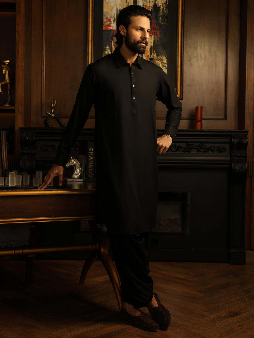 Black Kameez Shalwar - ALWA-KS-644