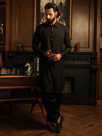 Black Kameez Shalwar - ALWA-KS-644