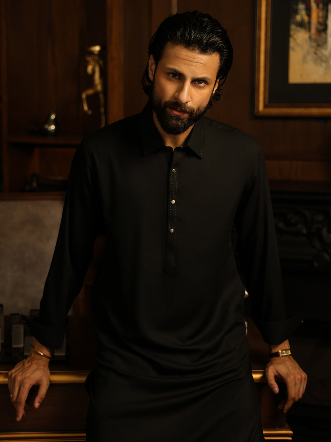 Black Kameez Shalwar - ALWA-KS-644