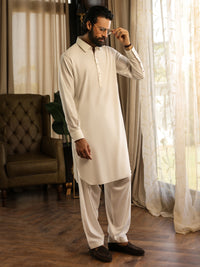 White Kameez Shalwar - ALWA-KS-645