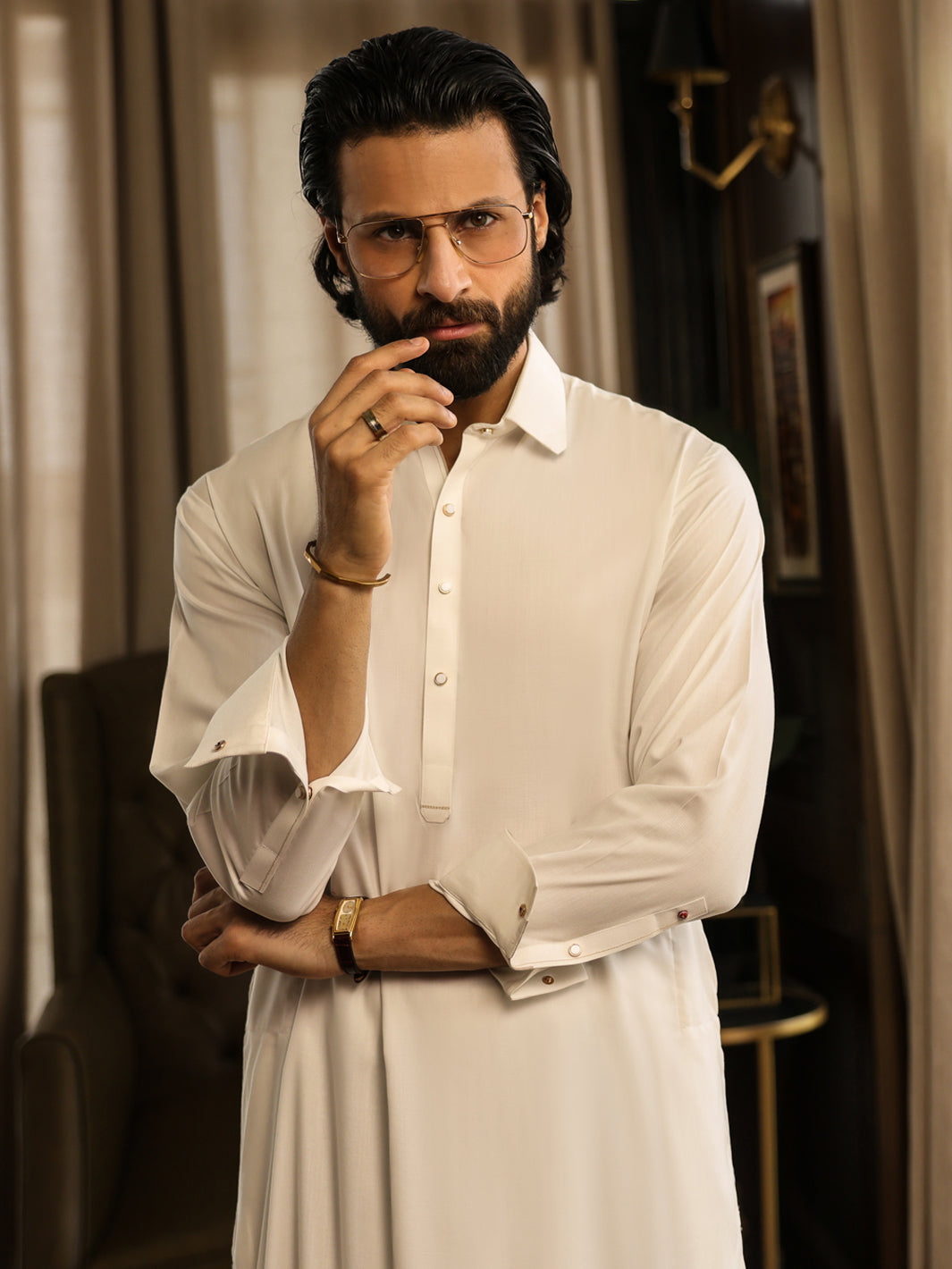 White Kameez Shalwar - ALWA-KS-645
