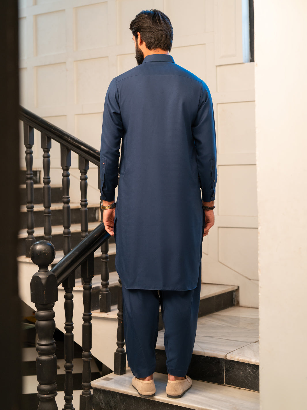 Blue Cut & Sew Kameez Shalwar - ALWA-KS-647