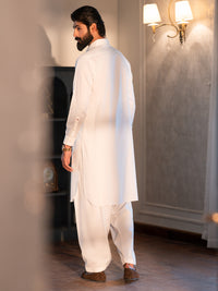 White Cut & Sew Kameez Shalwar - ALWA-KS-653