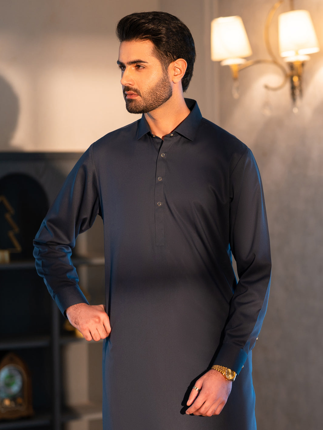 Grey Cut & Sew Kameez Shalwar - ALWA-KS-654