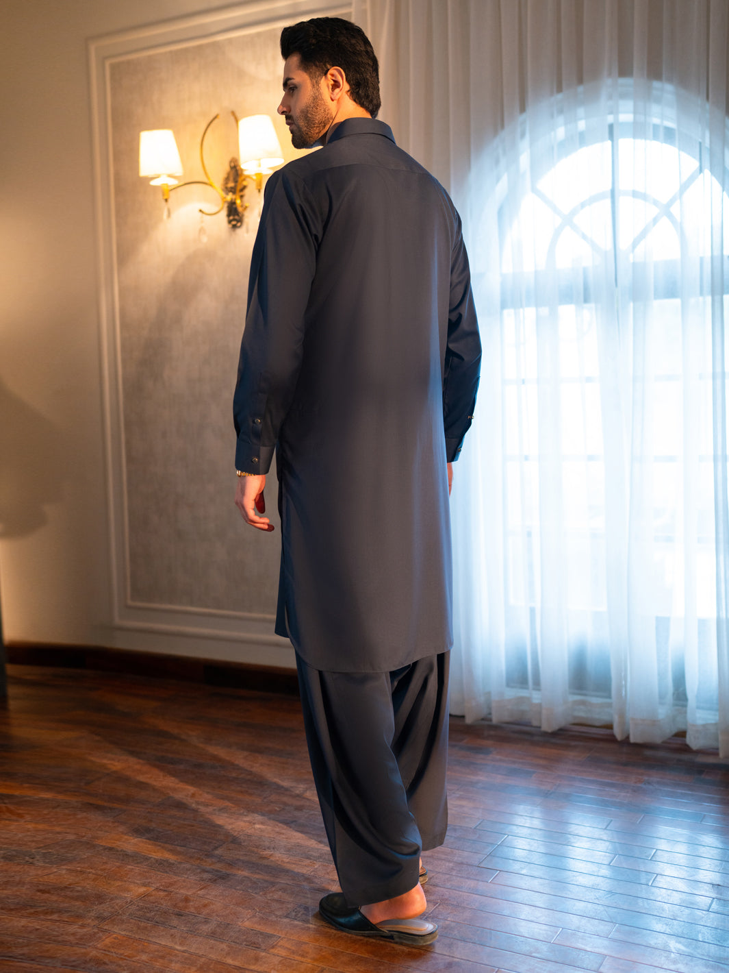 Grey Cut & Sew Kameez Shalwar - ALWA-KS-654