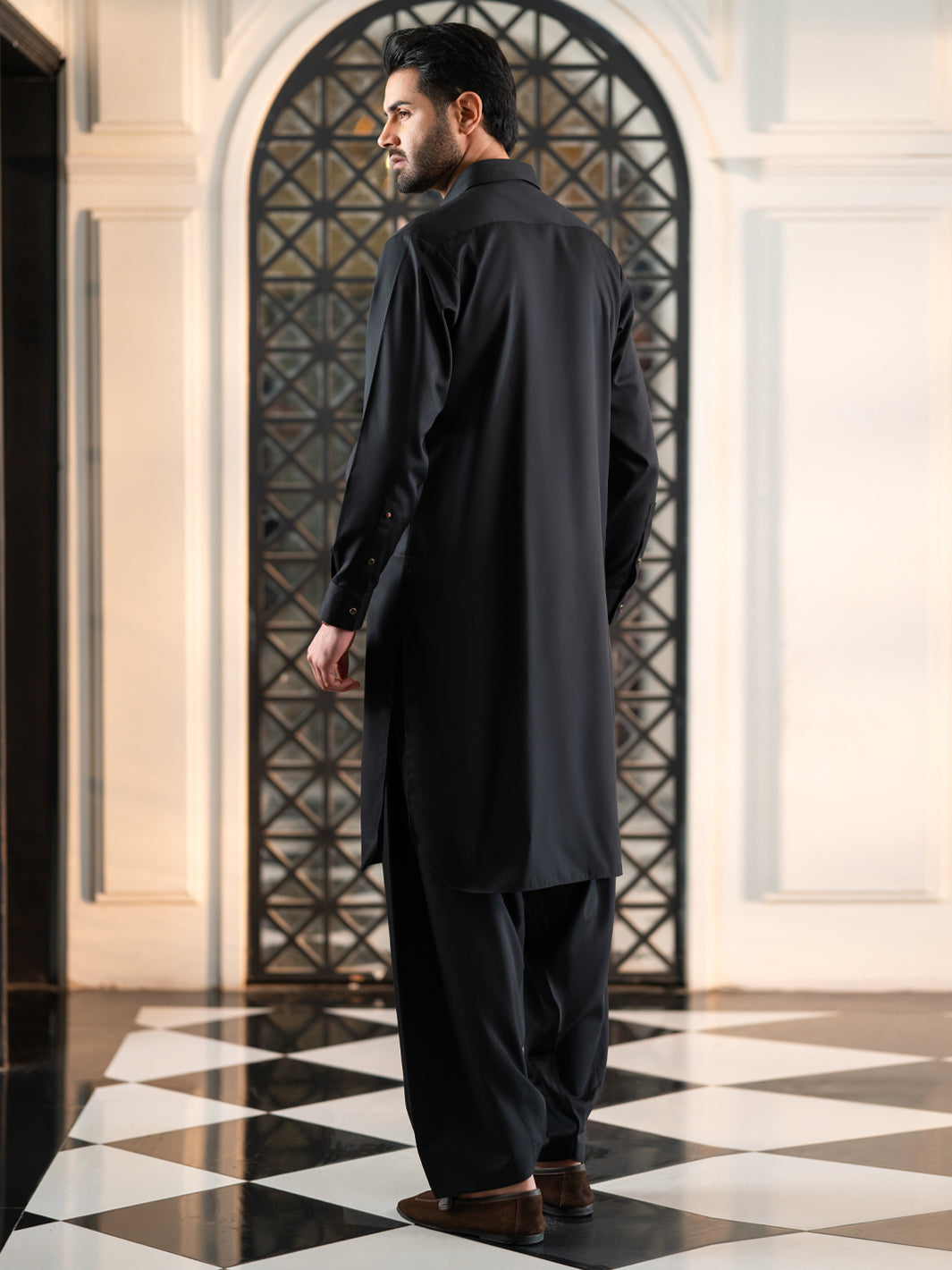Black Cut & Sew Kameez Shalwar - ALWA-KS-656