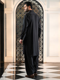 Black Cut & Sew Kameez Shalwar - ALWA-KS-656