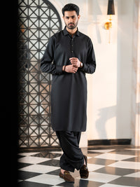 Black Cut & Sew Kameez Shalwar - ALWA-KS-656
