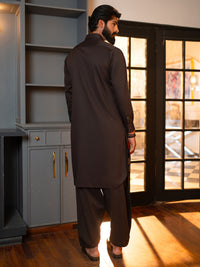 Brown Cut & Sew Kameez Shalwar - ALWA-KS-657