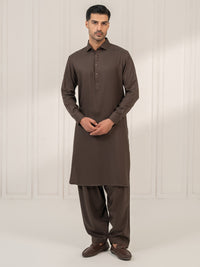 Brown Kameez Shalwar - ALWA-KS-669