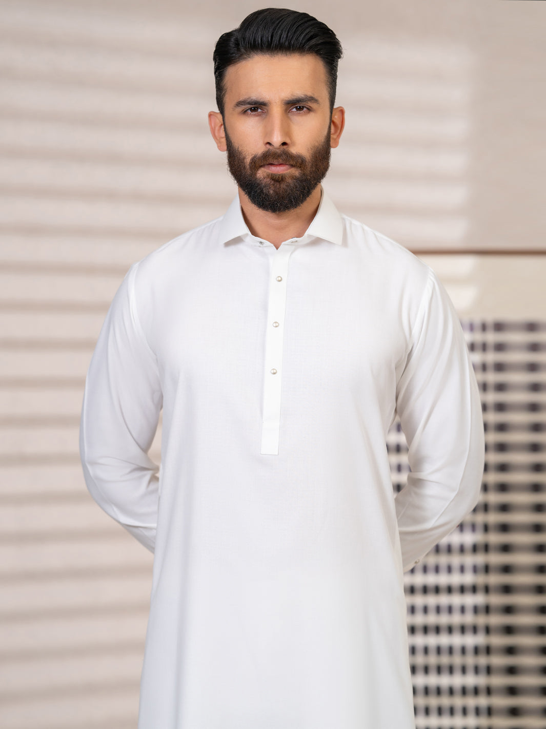 White Kameez Shalwar - ALWA-KS-695