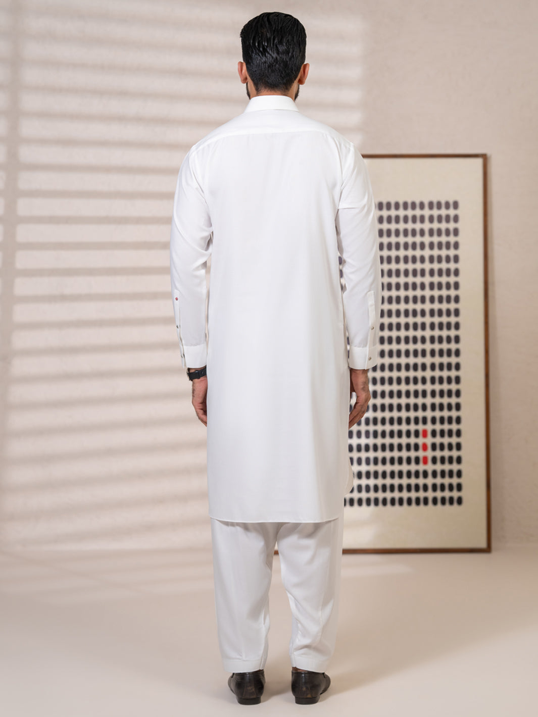 White Kameez Shalwar - ALWA-KS-695