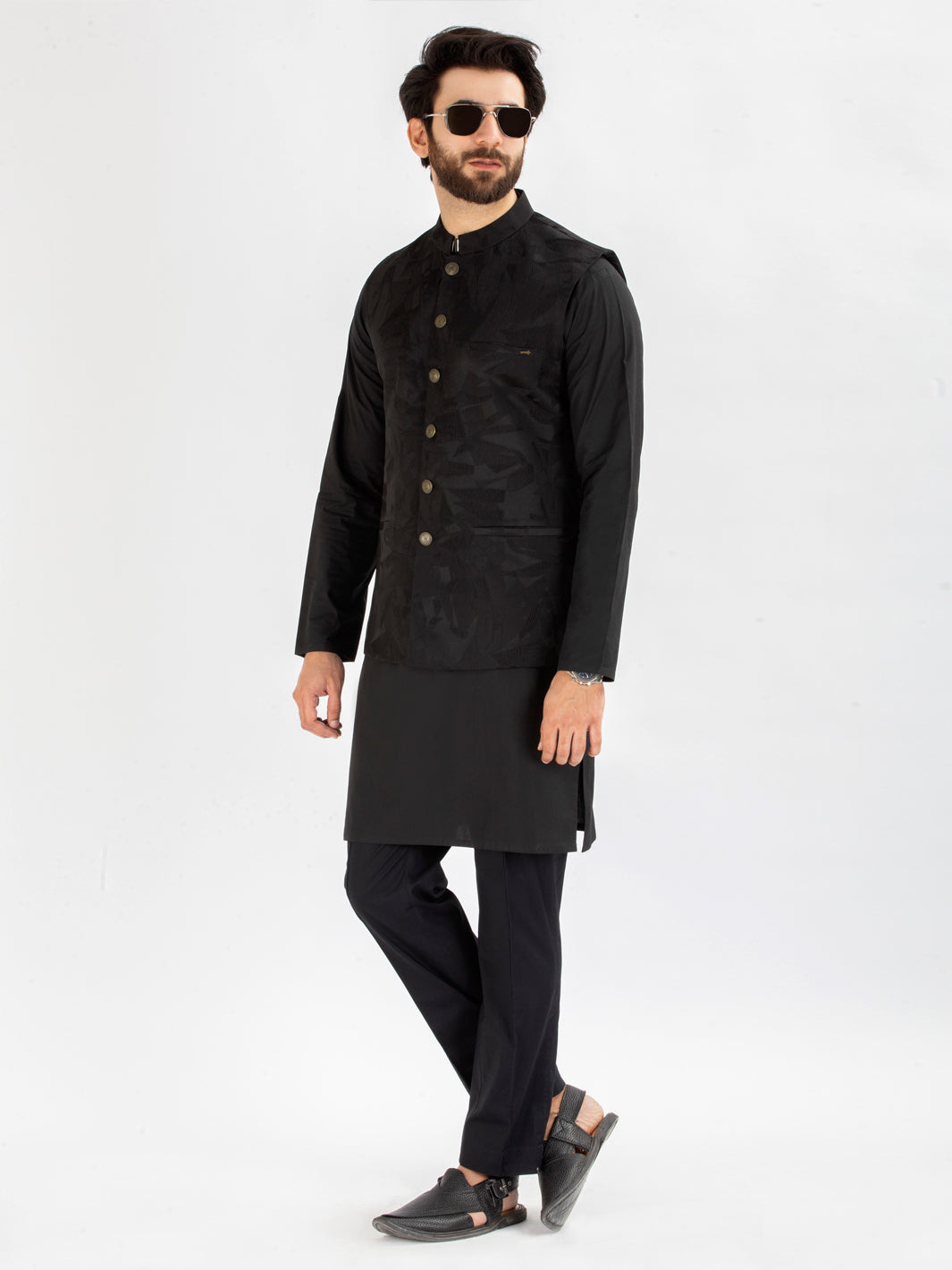 Black Blended Waistcoat - AL-WC-297-R1