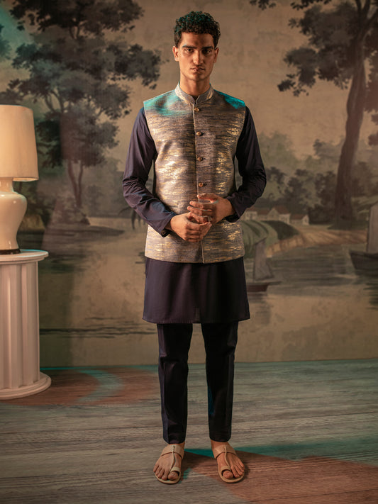 Blue Blended Waistcoat - AL-WC-502
