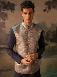 Blue Blended Waistcoat - AL-WC-502