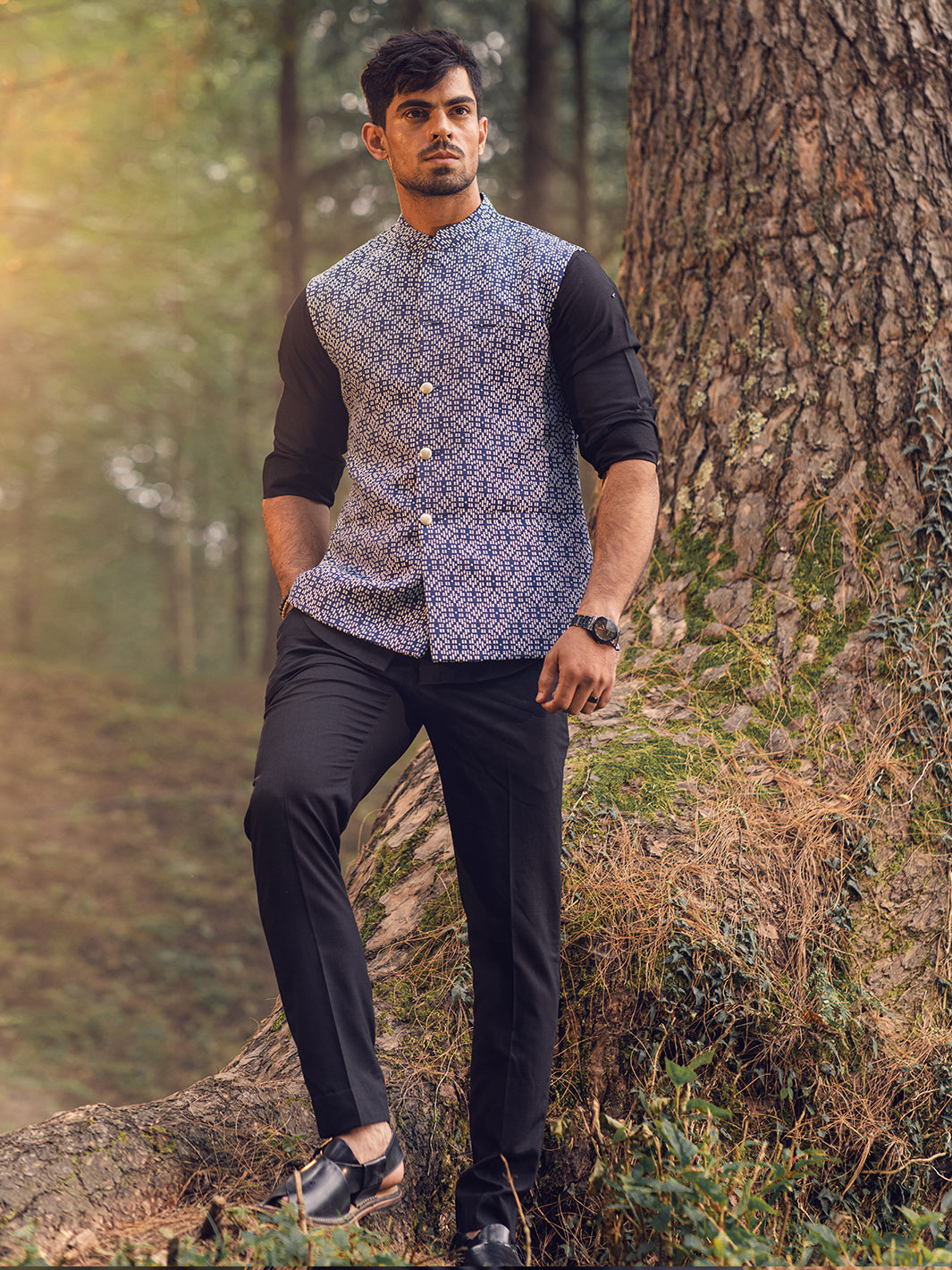 Blue Blended Waistcoat - AL-WC-514