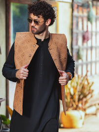Light Brown Blended Waistcoat - AL-WC-525