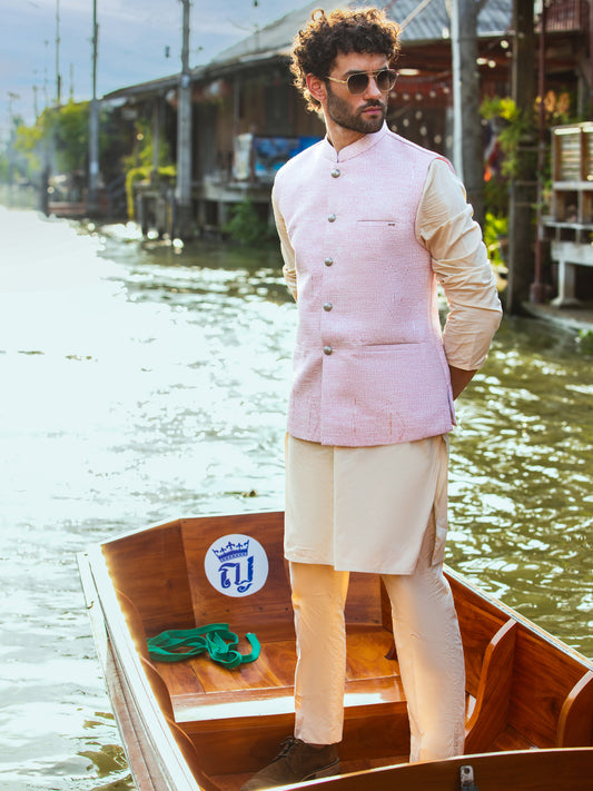 Pink Blended Waistcoat - AL-WC-526 - Almirah Online