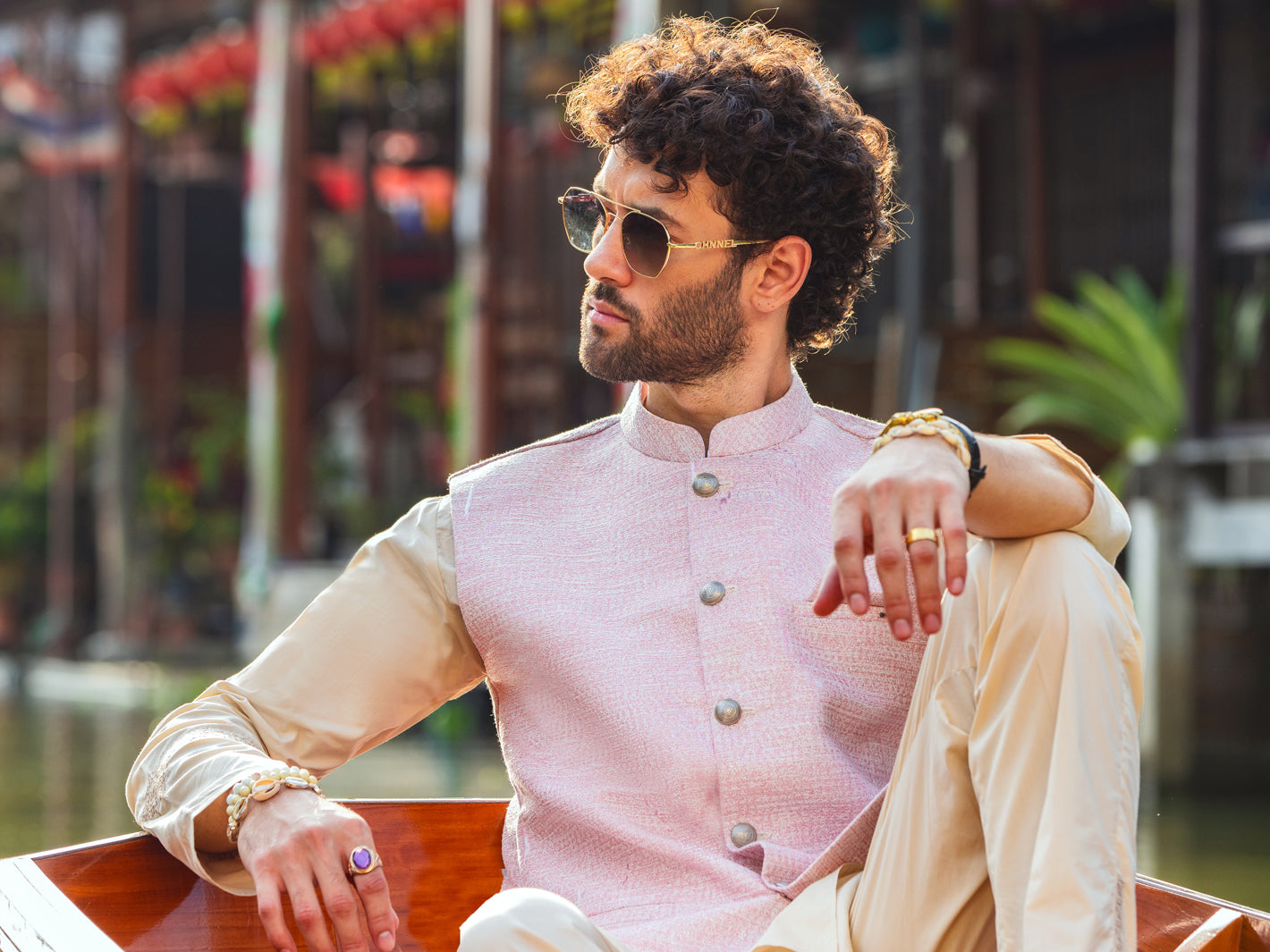 Pink Blended Waistcoat - AL-WC-526 - Almirah Online