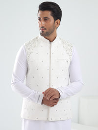 White Blended Waistcoat - AL-WC-549