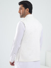 White Blended Waistcoat - AL-WC-549