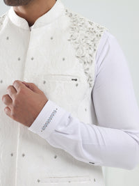 White Blended Waistcoat - AL-WC-549