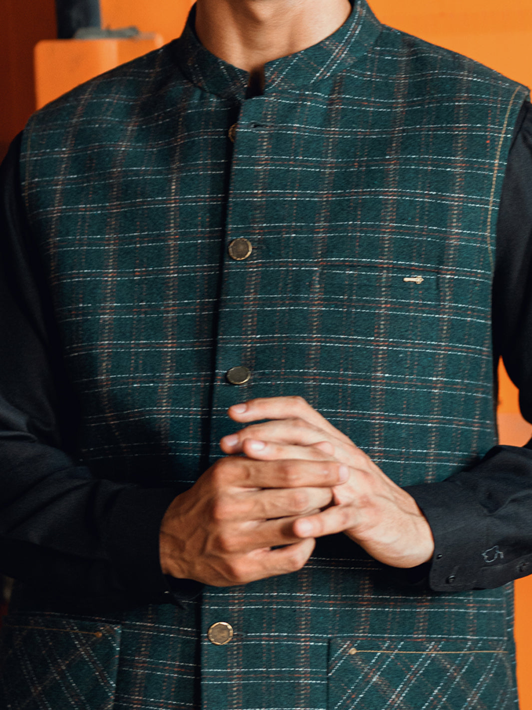 Dark Green Waistcoat - AL-WC-598B