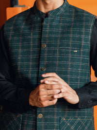 Dark Green Waistcoat - AL-WC-598B