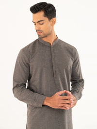 Charcoal Grey Cut & Sew Kameez Shalwar - AL-KS-3313