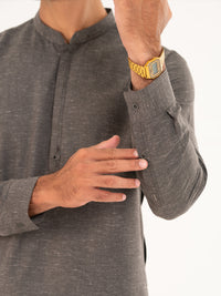 Charcoal Grey Cut & Sew Kameez Shalwar - AL-KS-3313