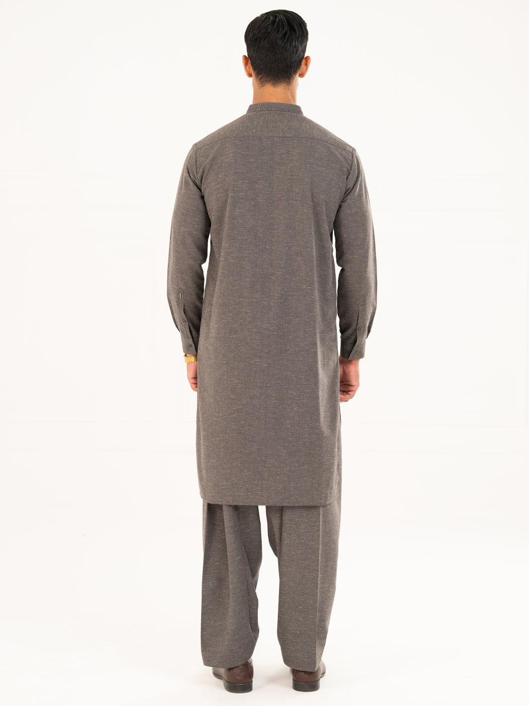 Charcoal Grey Cut & Sew Kameez Shalwar - AL-KS-3313