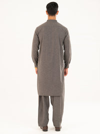 Charcoal Grey Cut & Sew Kameez Shalwar - AL-KS-3313