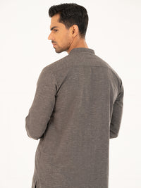 Charcoal Grey Cut & Sew Kameez Shalwar - AL-KS-3313