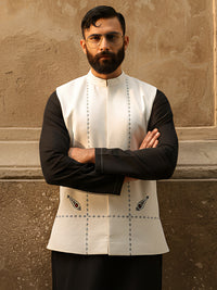 White Cotton Cut & Sew Waistcoat - AL-WC-608B