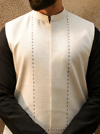 White Cotton Cut & Sew Waistcoat - AL-WC-608B
