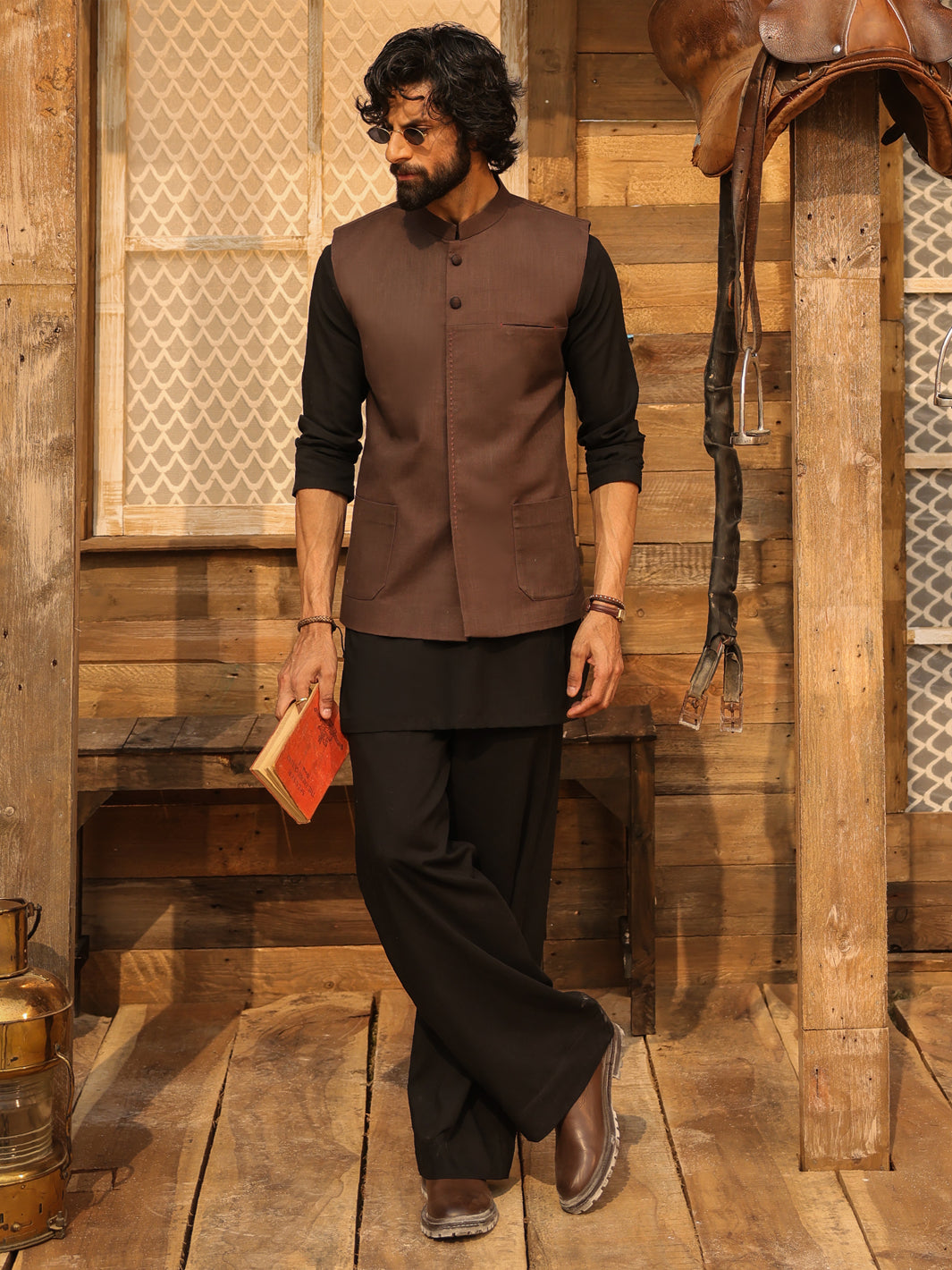 Brown Cotton Waistcoat - AL-WC-610