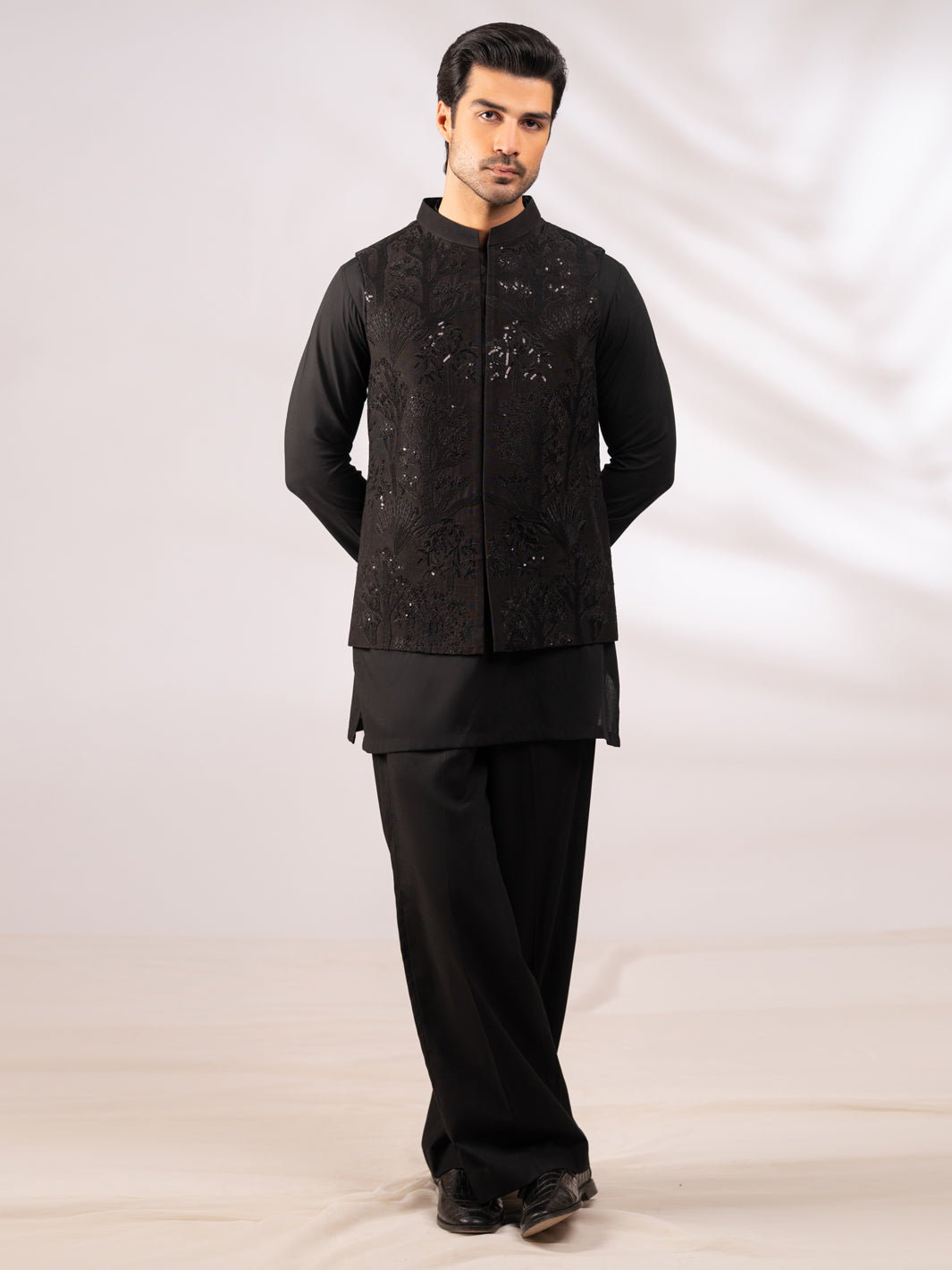 Black Semi-Formal Waistcoat - AL-WC-618B