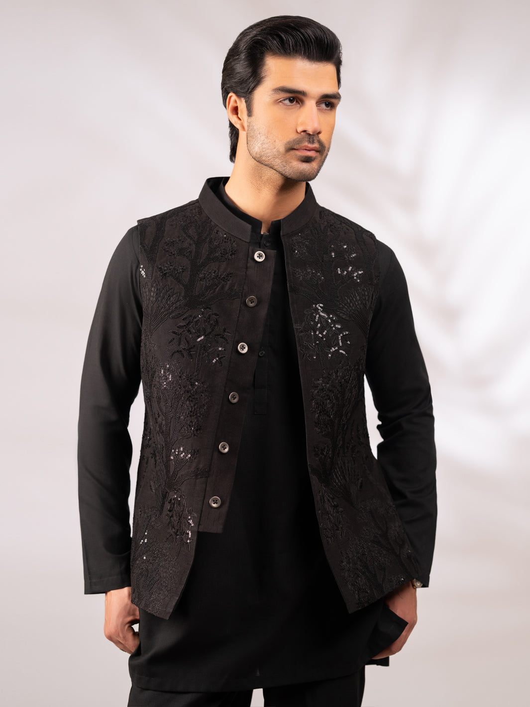 Black Semi-Formal Waistcoat - AL-WC-618B