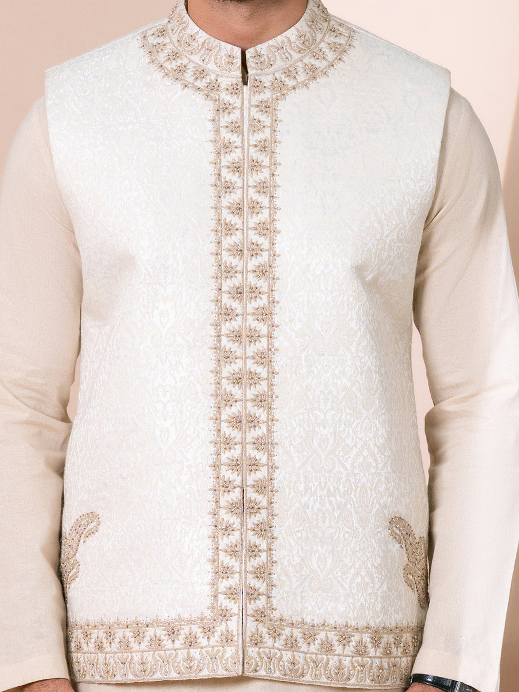 Cream Cut & Sew Waistcoat - AL-WC-619