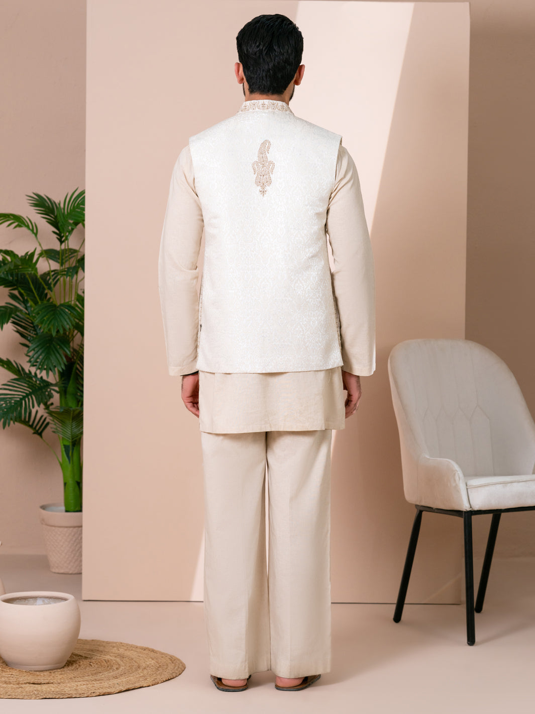 Cream Cut & Sew Waistcoat - AL-WC-619