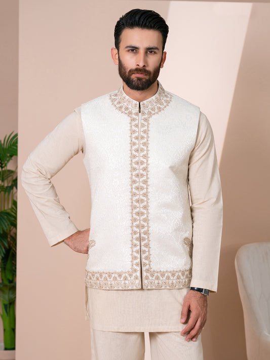 Cream Cut & Sew Waistcoat - AL-WC-619